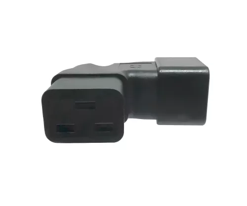 C19 to C20 angled mains adapter, YL-3318L-1 IEC 60320-C19/20 angled sideways, right/left